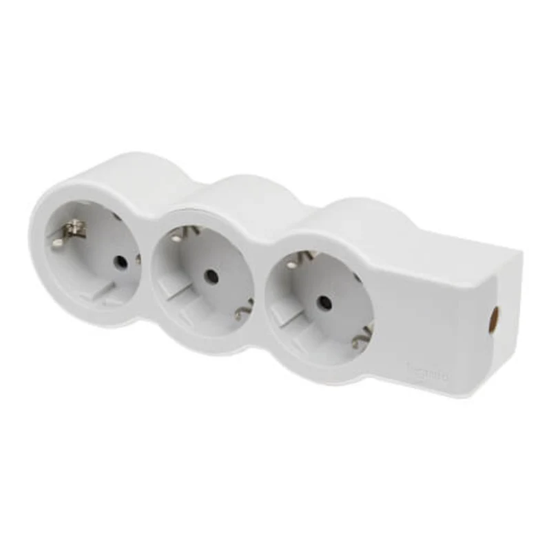 Разклонител 3x 2P+E Шуко, без кабел, цвят Бял, Standart - Legrand Standart 694573