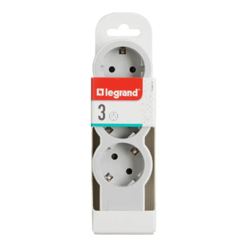 Разклонител 3x 2P+E Шуко, без кабел, цвят Бял, Standart - Legrand Standart 694573