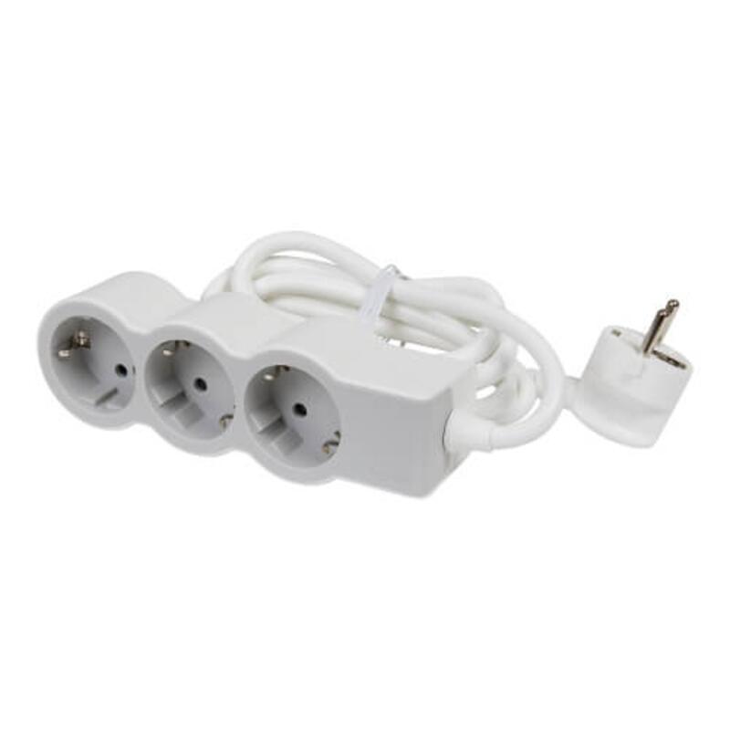 Разклонител 3x 2P+E Шуко, с кабел 3m, цвят Бял - Legrand Standart 694559