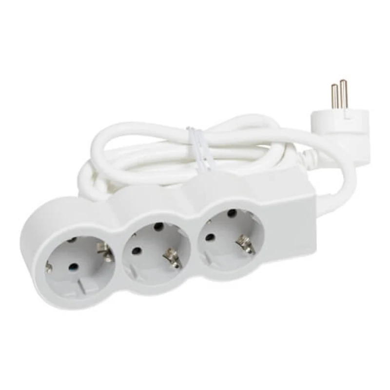 Разклонител 3x 2P+E Шуко, с кабел 5m, цвят Бял - Legrand Standart 694567