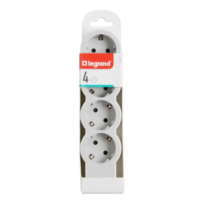 Разклонител 4x 2P+E Шуко, без кабел, цвят Бял - Legrand Standart 694575