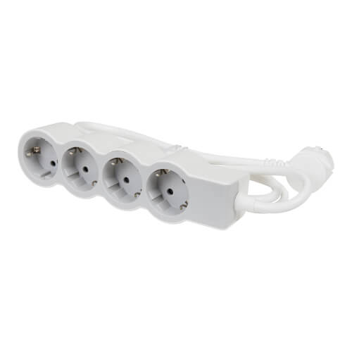 Разклонител 4x 2P+E Шуко, с кабел 1.5m, цвят Бял - Legrand Standart 694552