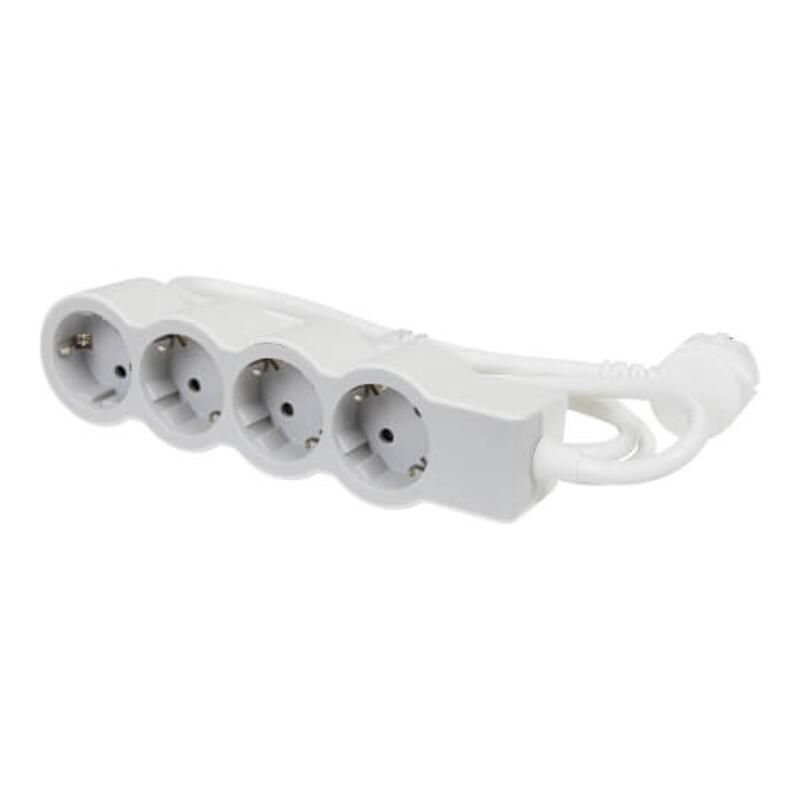 Разклонител 4x 2P+E Шуко, с кабел 1.5m, цвят Бял - Legrand Standart 694552