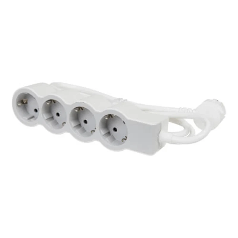 Разклонител 4x 2P+E Шуко, с кабел 3m, цвят Бял - Legrand Standart 694561