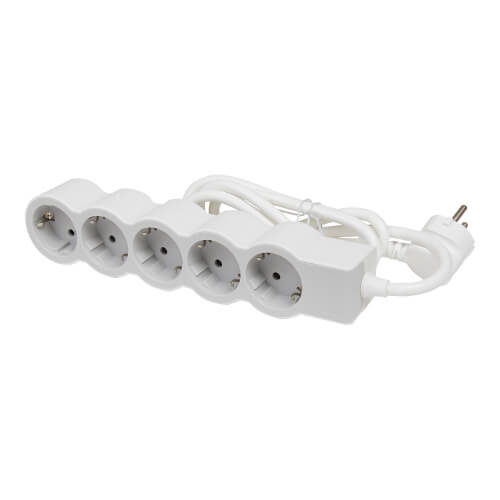 Разклонител 5x 2P+E Шуко, с кабел 1.5m, цвят Бял - Legrand Standart 694555