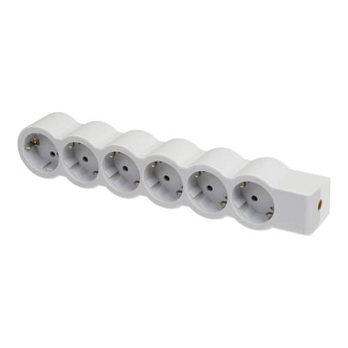 Разклонител 6x 2P+E Шуко, без кабел, цвят Бял - Legrand Standart 694579