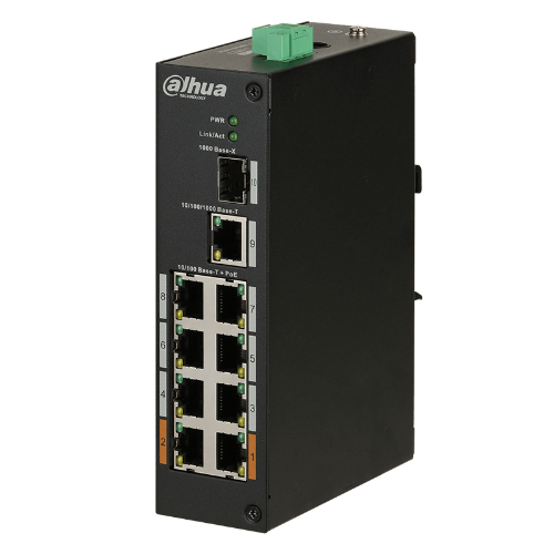 10 портов PoE мрежов комутатор 8xPOE +1xUPLINK + 1xSFP - DAHUA PFS3110-8ET-96-V2