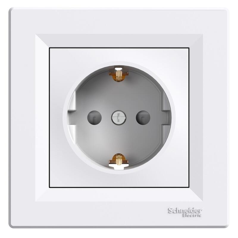 Контакт Шуко с детска защита 16A Бял - SCHNEIDER ELECTRIC Asfora EPH2900221