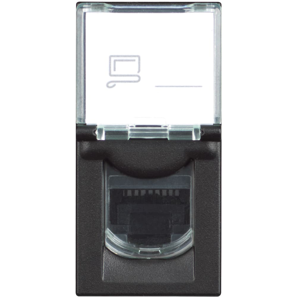 Розетка 1xRJ45 Cat. 6 UTP 1M Черен /блистер/ - bticino Classia RG4279C6