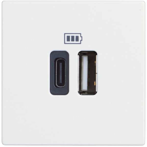 Контакт 2XUSB 3000mA 2M Бял /блистер/ - bticino Classia RW4287C2