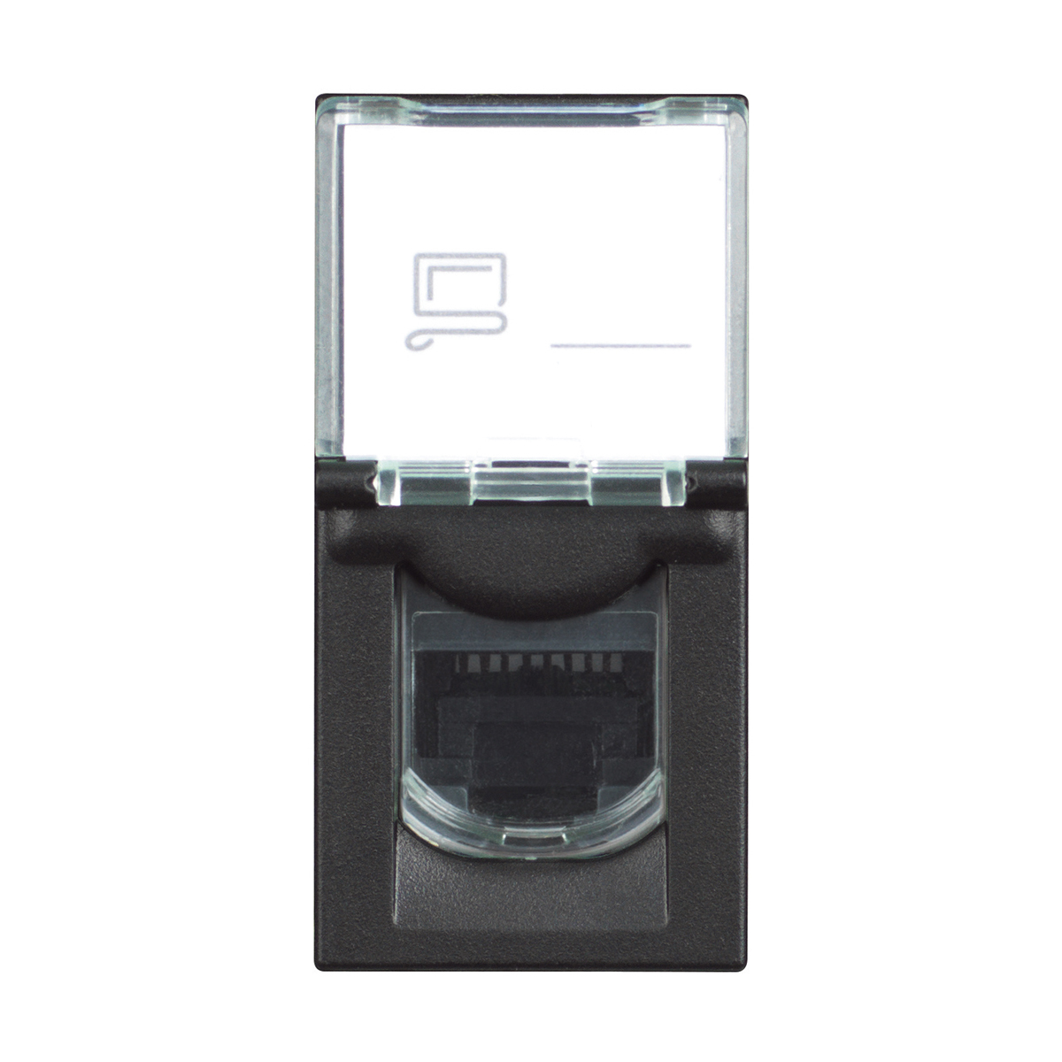 Розетка RJ45 STP кат.6A 1M Черен /блистер/ - bticino Classia RG4279C6AS