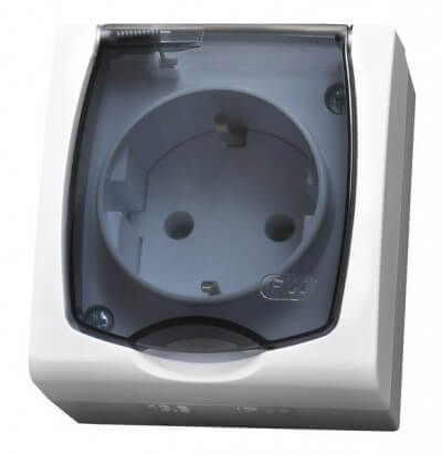 Контакт шуко 16A/250V IP44 - OSPEL Madera GNH-1NS/00/d