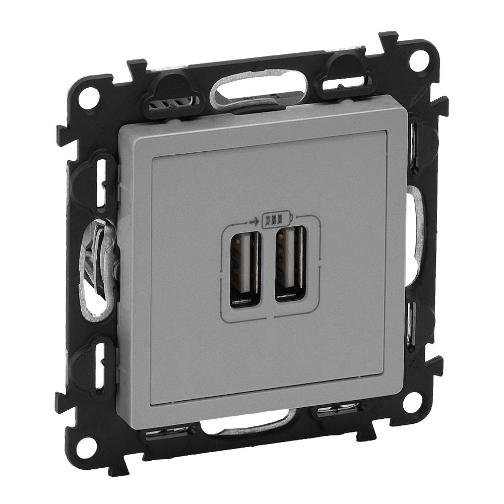 Контакт 2xUSB 1500mA Алуминий - Legrand Valena Life 753312