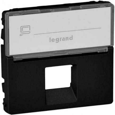 Лицева плочка за 1xRJ Черен мат - Legrand Valena Life 756472
