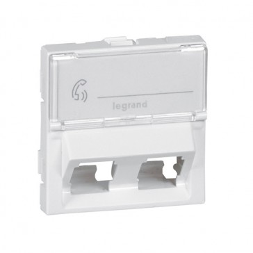 Розетка Mosaic 2XRJ45 празна, наклонена - Legrand Linkeo C 78613