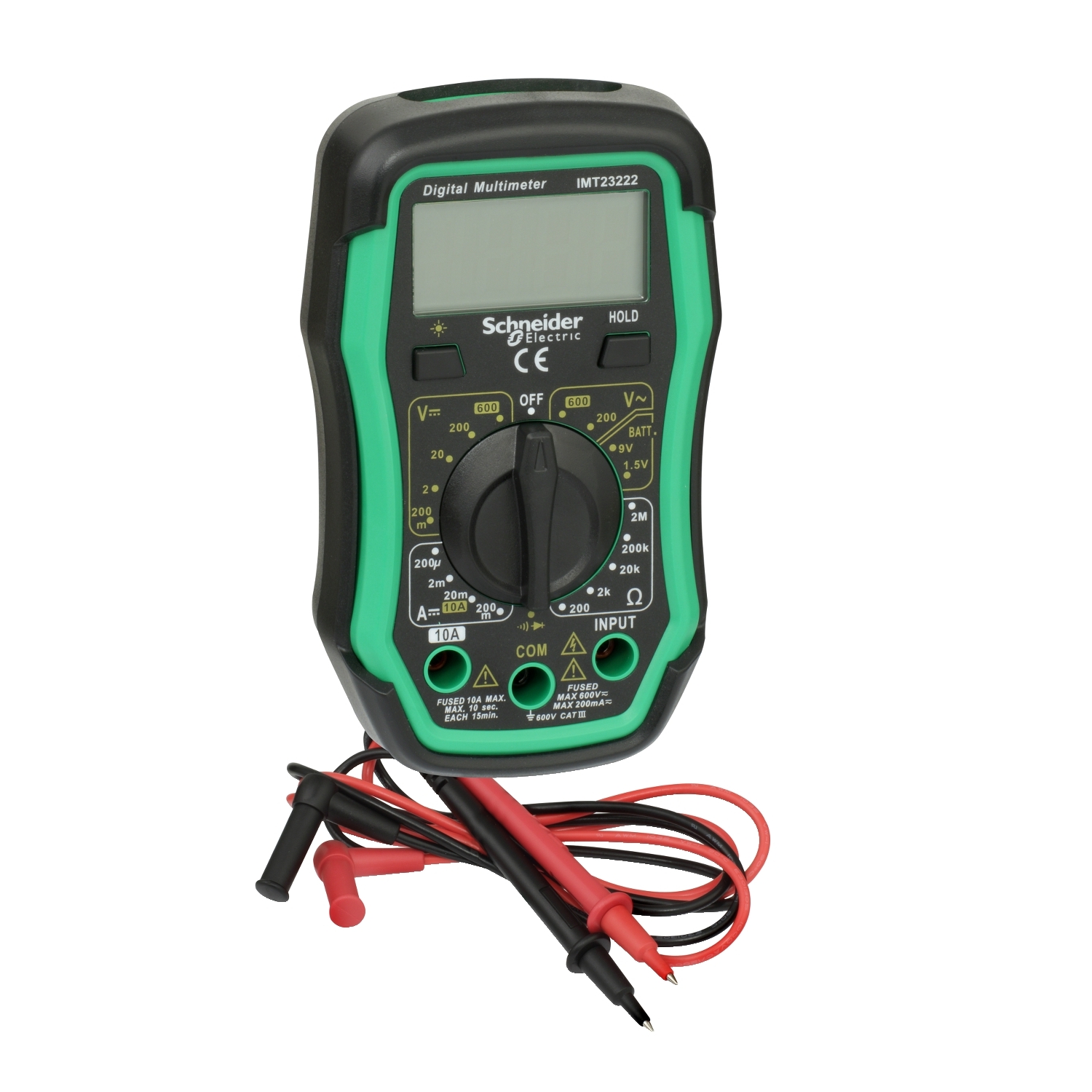 Дигитален мултицет DC 200mV-600V AC 200-600V, 200 Ohm с подсветка кат.III до 600V - SCHNEIDER ELECTRIC THORSMAN IMT23222