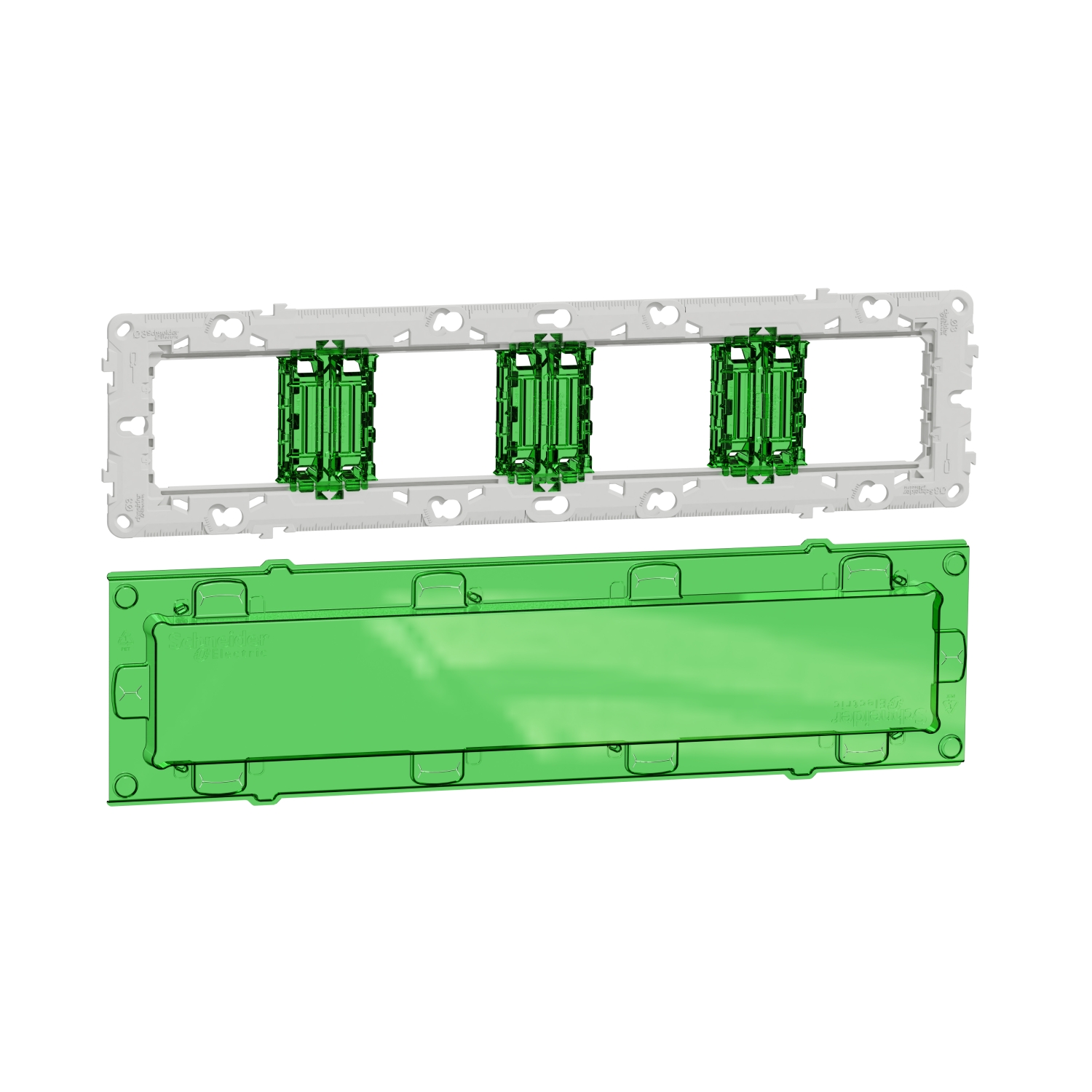 Монтажна рамка 4x2M/10M - метална с протектор за боя - SCHNEIDER ELECTRIC New Unica NU7008C