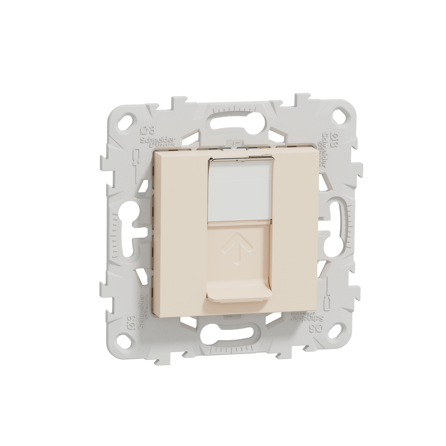 Розетка RJ45, кат. 5e UTP с монтажна рамка, 2M, сл.кост - SCHNEIDER ELECTRIC New Unica NU541144