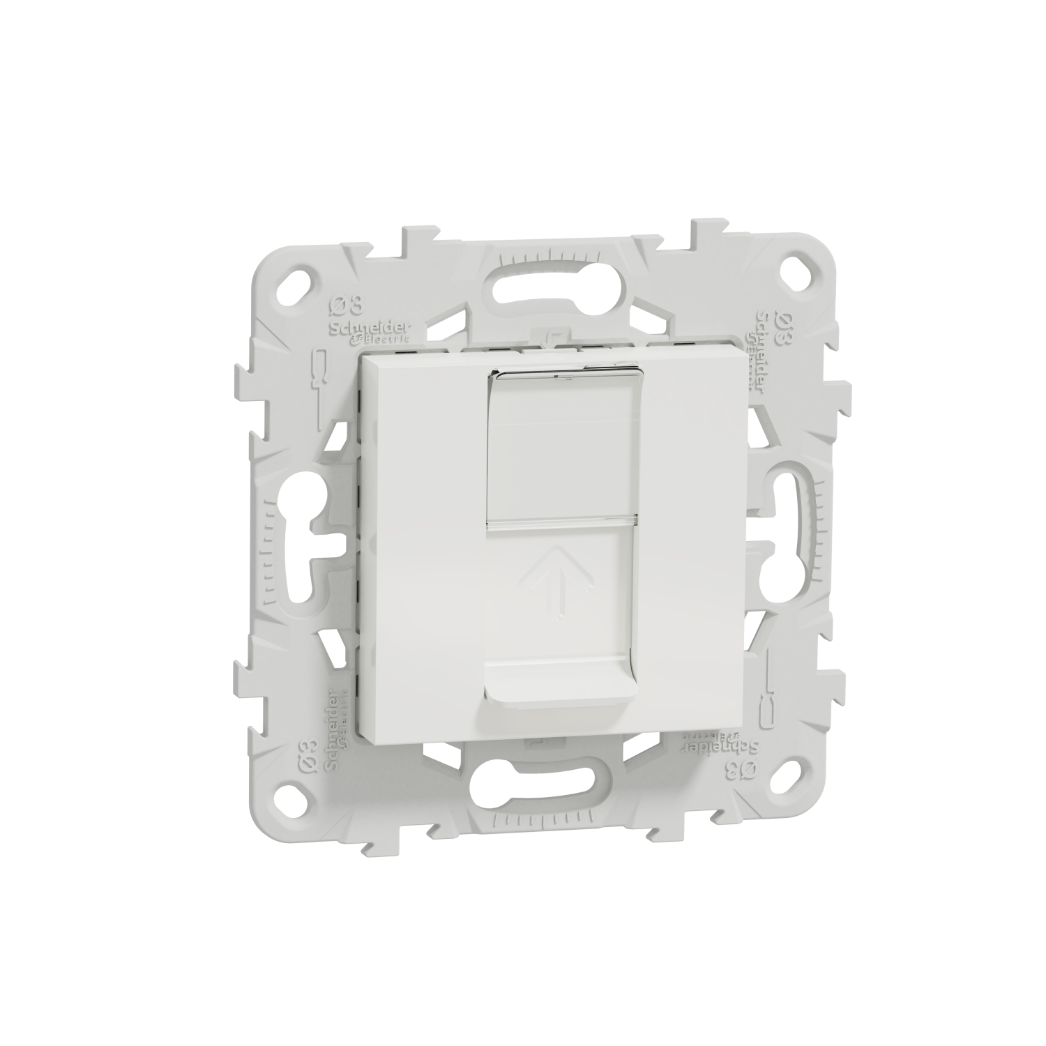 Розетка RJ45, кат. 5e UTP с монтажна рамка, 2M, бял - SCHNEIDER ELECTRIC New Unica NU541118