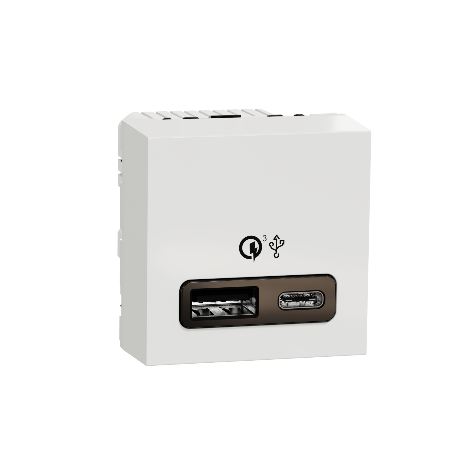 Двойно USB зарядно тип A+C, quick charge 18W, 2M, бял - SCHNEIDER ELECTRIC New Unica NU301918