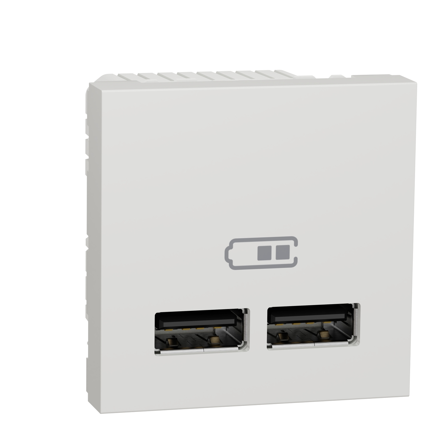 Двойно USB зарядно тип А, 2M, бял - SCHNEIDER ELECTRIC New Unica NU341818