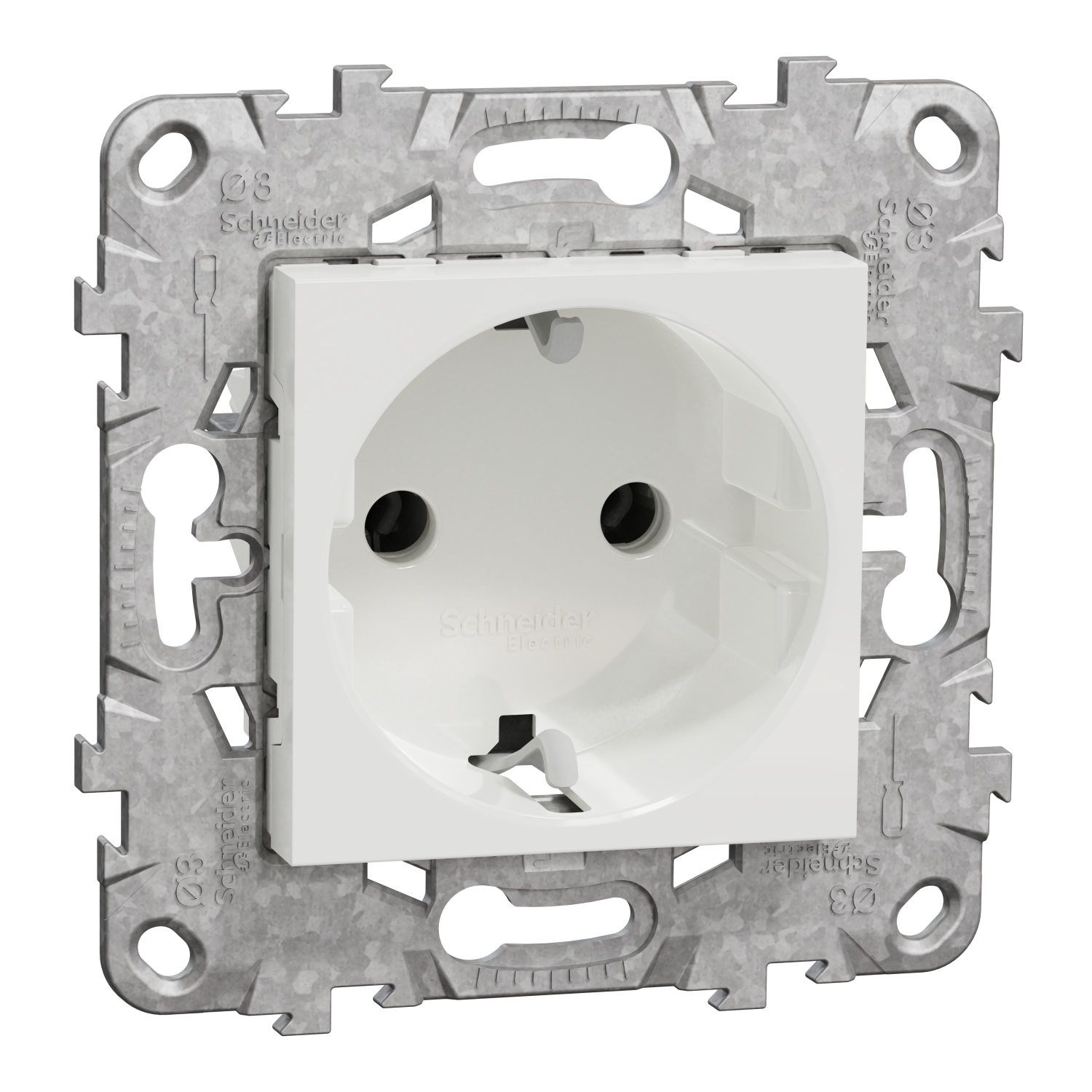 Контакт шуко с монтажна рамка, 2M,  бял - SCHNEIDER ELECTRIC New Unica NU503618