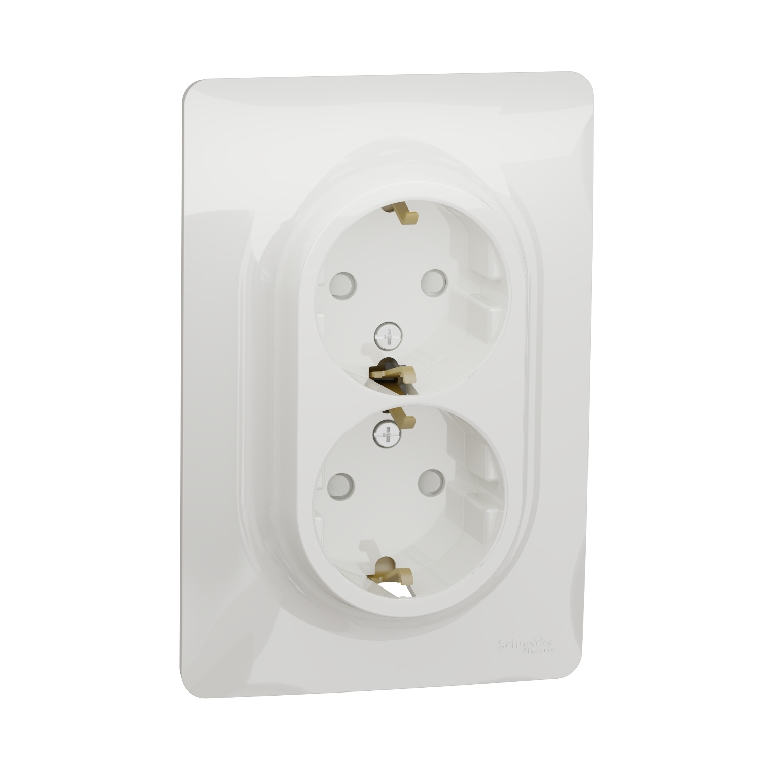 Двоен контакт, шуко, 2P+E, 16A, бял - SCHNEIDER ELECTRIC New Unica NU206718