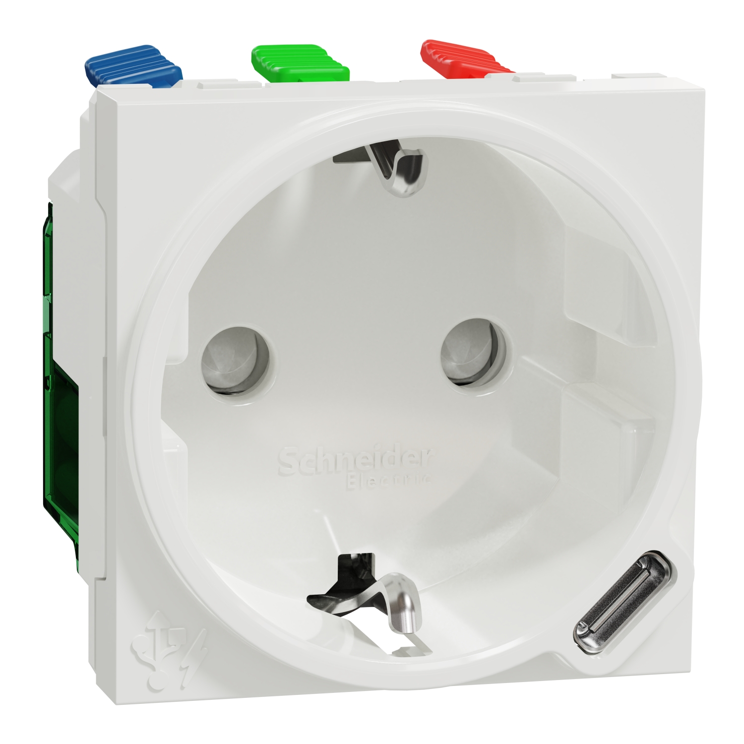 Контакт шуко + USB тип C 10.5W, 2M, бял - SCHNEIDER ELECTRIC New Unica NU301718