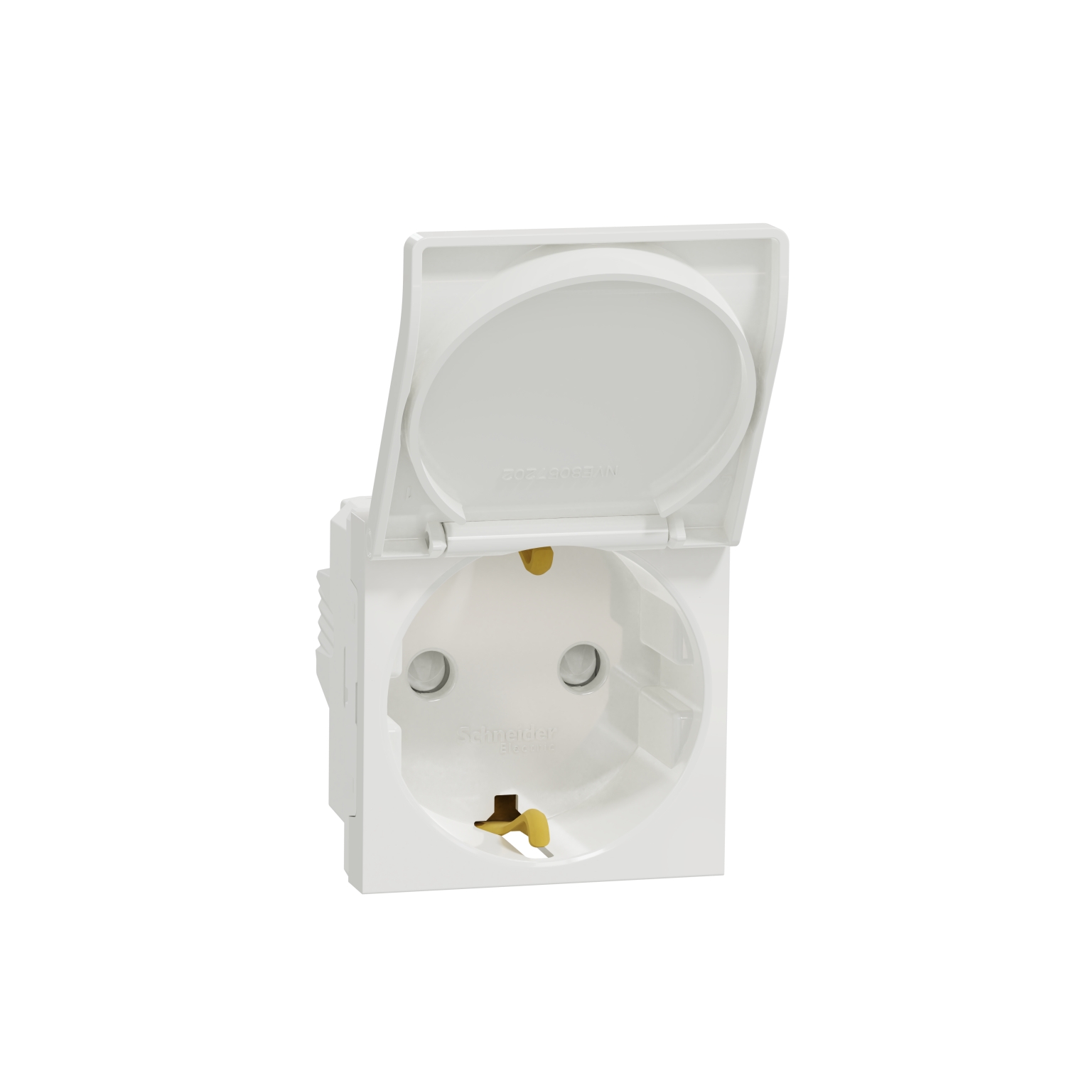 Контакт шуко с детска защита и капак 2P+E, 16A, 2M, бял - SCHNEIDER ELECTRIC New Unica NU303718TA