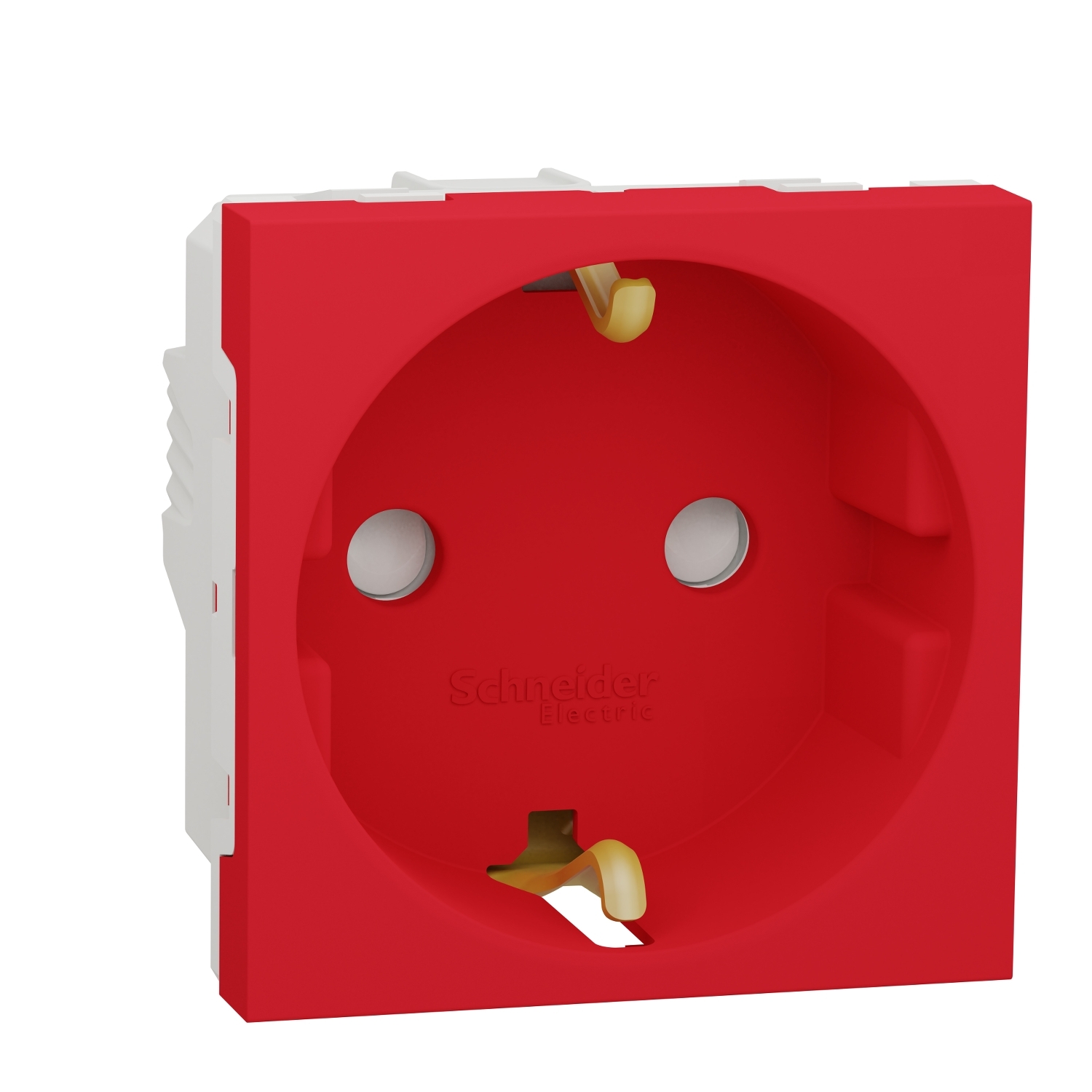 Контакт шуко с детска защита 2P+E, 16A, 2M, червен - SCHNEIDER ELECTRIC New Unica NU303703