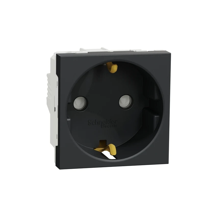 Контакт шуко с детска защита 2P+E, 16A, 2M, антрацит - SCHNEIDER ELECTRIC New Unica NU303754