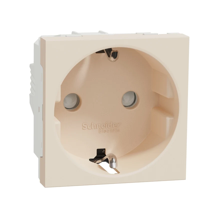 Контакт шуко с детска защита 2P+E, 16A, 2M, сл.кост - SCHNEIDER ELECTRIC New Unica NU303744
