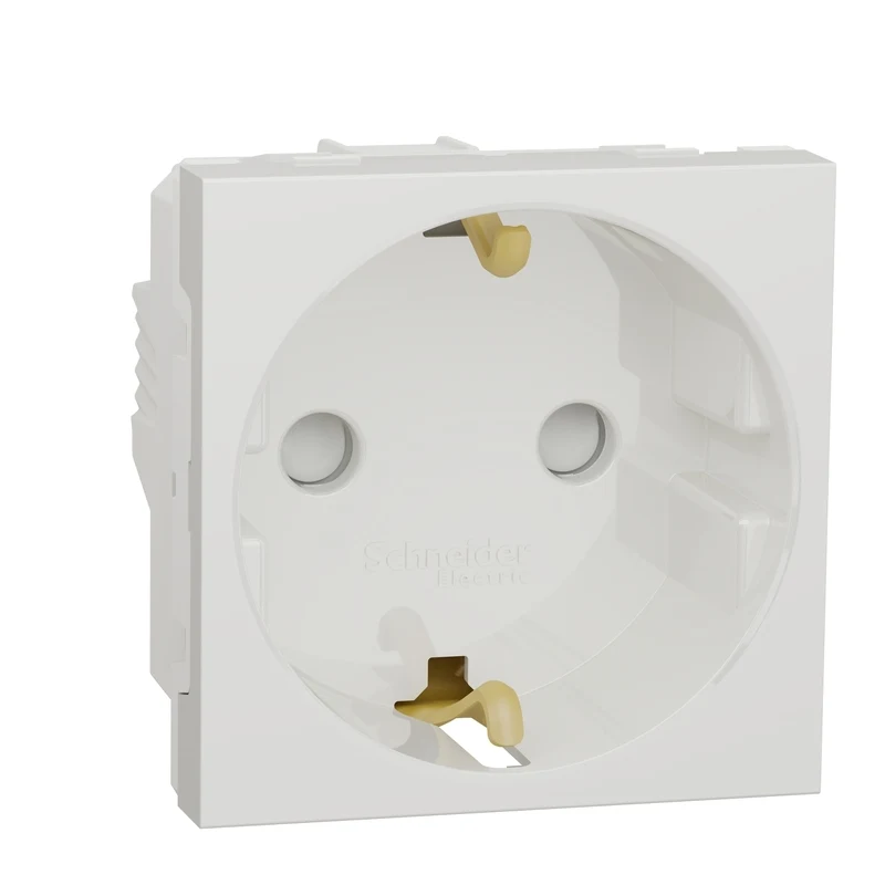 Контакт шуко с детска защита 2P+E, 16A, 2M, бял - SCHNEIDER ELECTRIC New Unica NU303718
