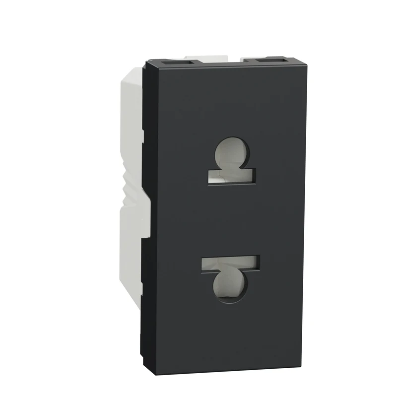 Контакт евроамерикански стандарт с детска защита 2P+E, 16A, 1M, антрацит - SCHNEIDER ELECTRIC New Unica NU302154