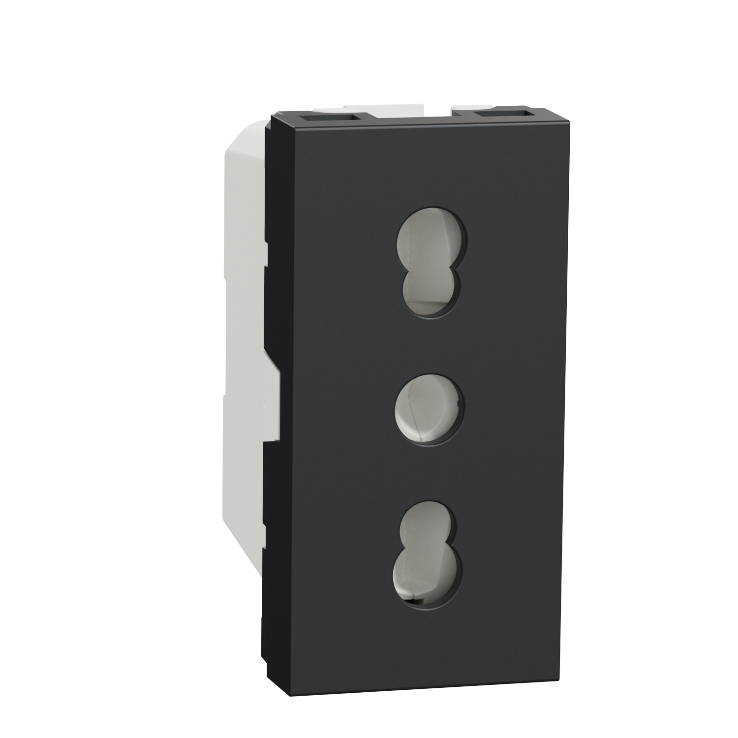 Контакт италиански стандарт с детска защита 2P+E, 16A, 1M, антрацит - SCHNEIDER ELECTRIC New Unica NU302354