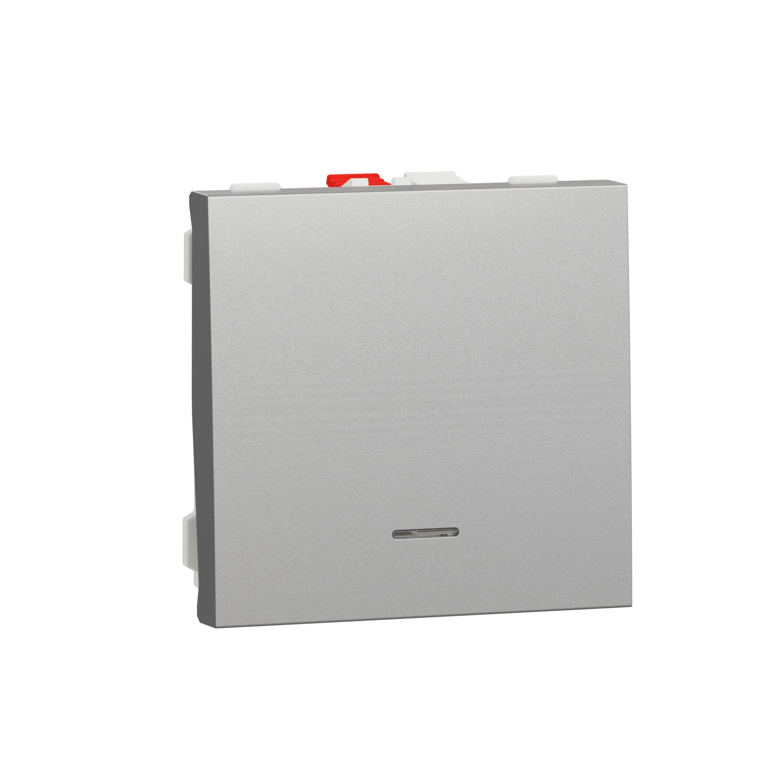 Еднополюсен бутон със светлинен индикатор 10A, 2M, алуминий - SCHNEIDER ELECTRIC New Unica NU320630N