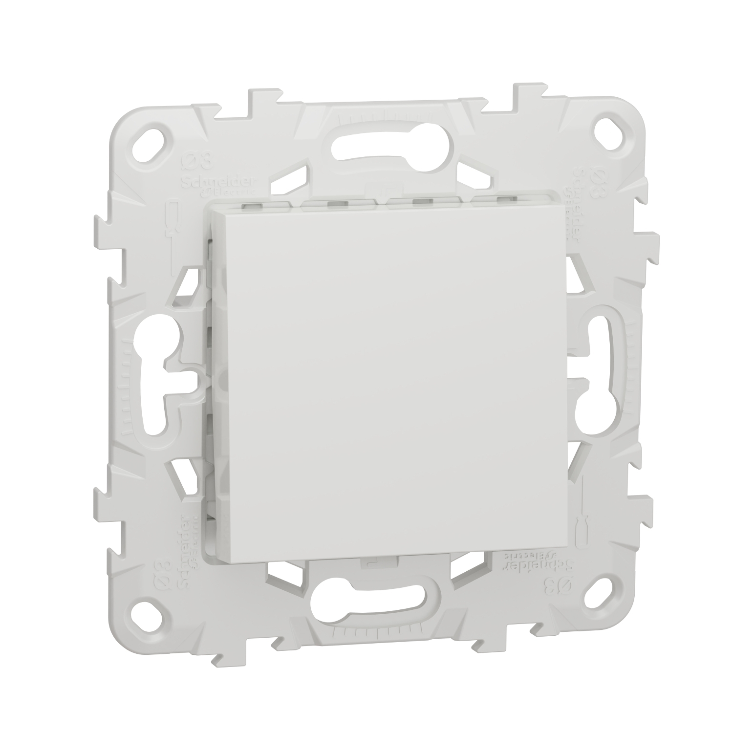 Ключ 10A, с монтажна рамка, 2M, бял - SCHNEIDER ELECTRIC New Unica NU520118