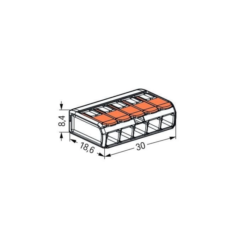 Бърза връзка Compact, за всички видове проводници от 0,2 до 4 mm² - 5-ца