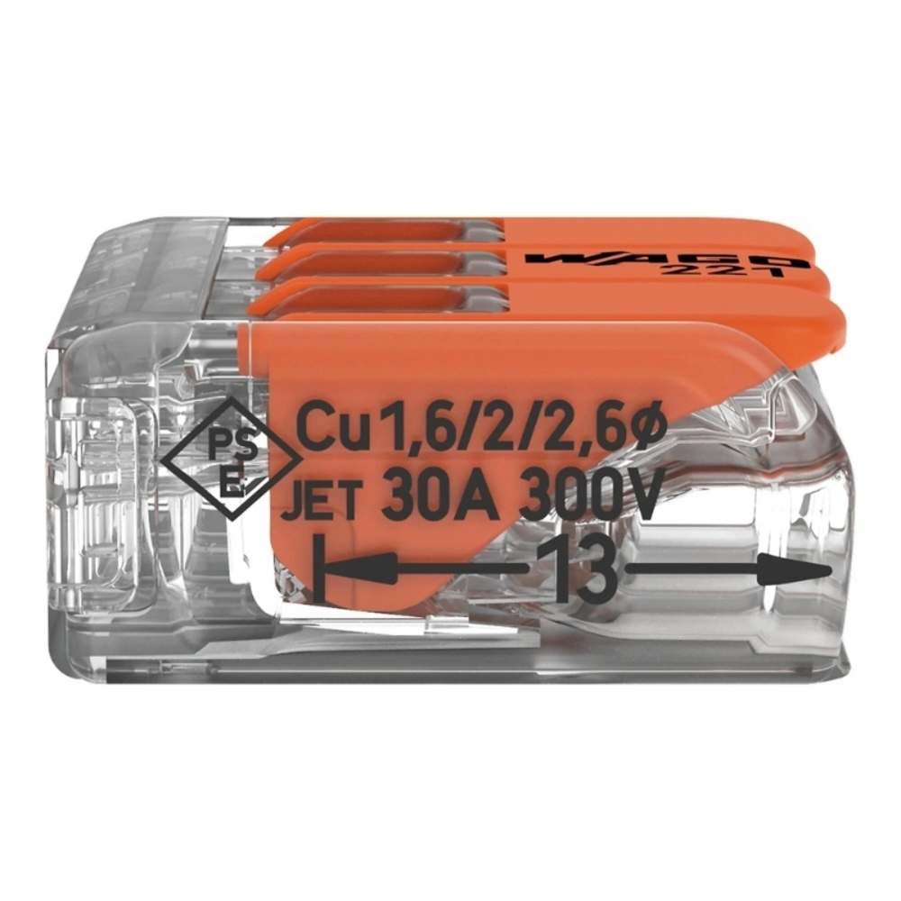 Бърза връзка Compact, за всички видове проводници от 0,5 до 6 mm² - 3 ...