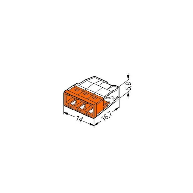 Бърза връзка Compact, за твърд проводник от 0,5 до 2,5 mm² - 3-ка