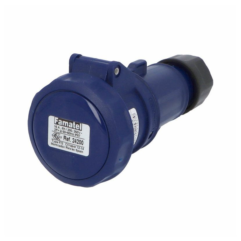 Контакт подвижен 2P+E 16A 230V IP67 - Famatel SpeedPRO FR24200