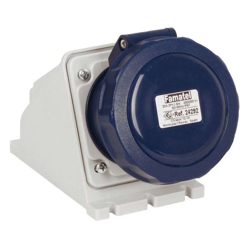 Контакт открит монтаж  2P+E 32A 230V IP67 - Famatel SpeedPRO FR24292