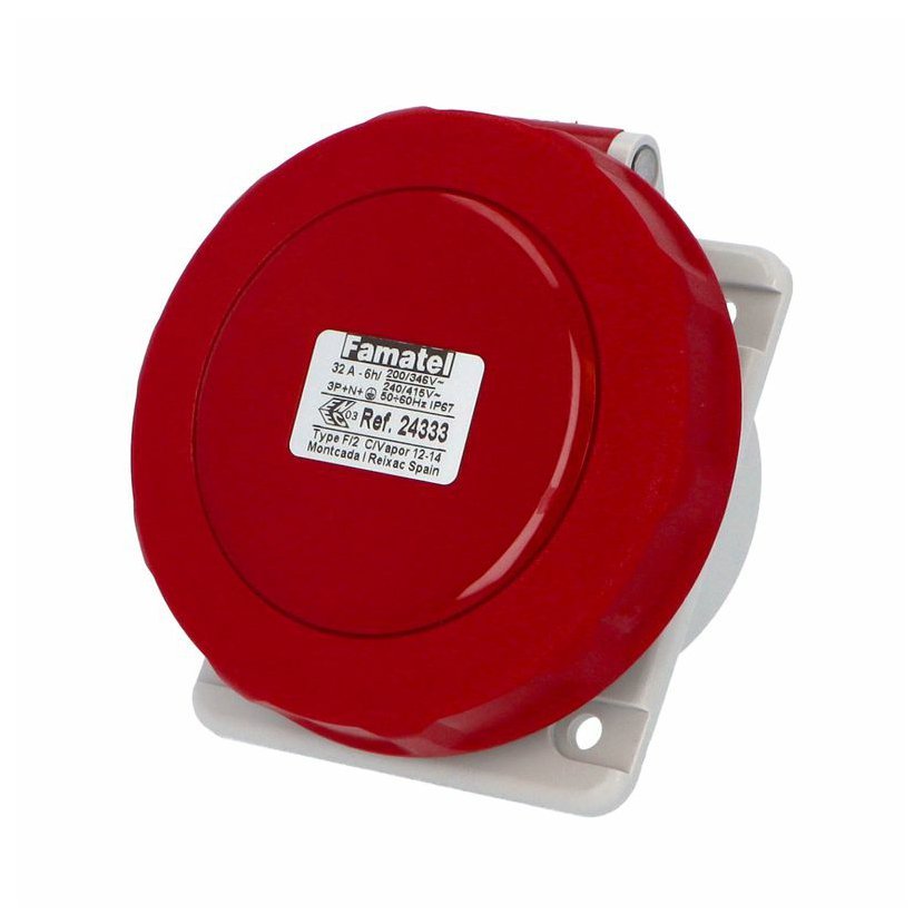 Контакт панелен монтаж наклонен 3P+N+E 32A 400V IP67 - Famatel SpeedPRO FR24333