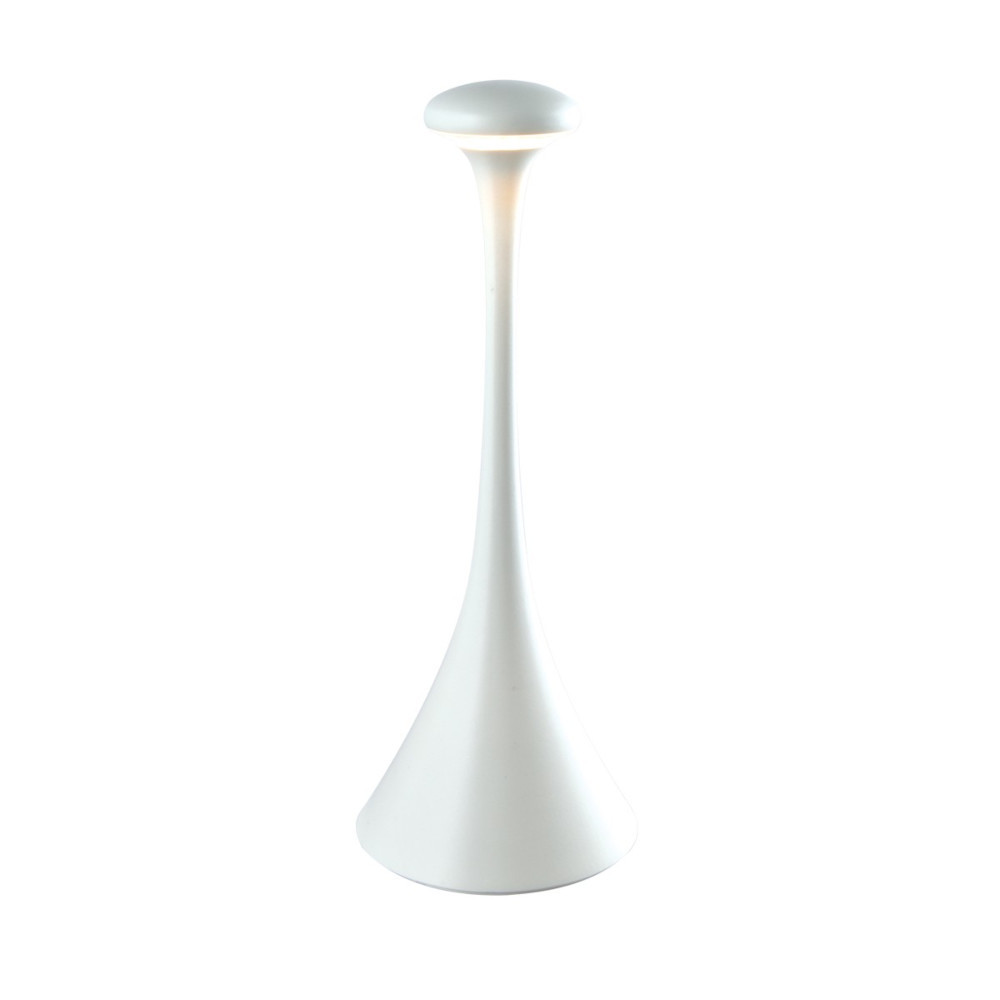 Настолна преносима и презареждаща се LED лампа light, 2700K-3000K, 2.2W, 180lm, IP54, CRI>80, 2x2200mAh с литиеви батерии, ø9.9 (ø5) x 29.2cm, цвят бял - VK LED VK/03247/W/W 61171-254694