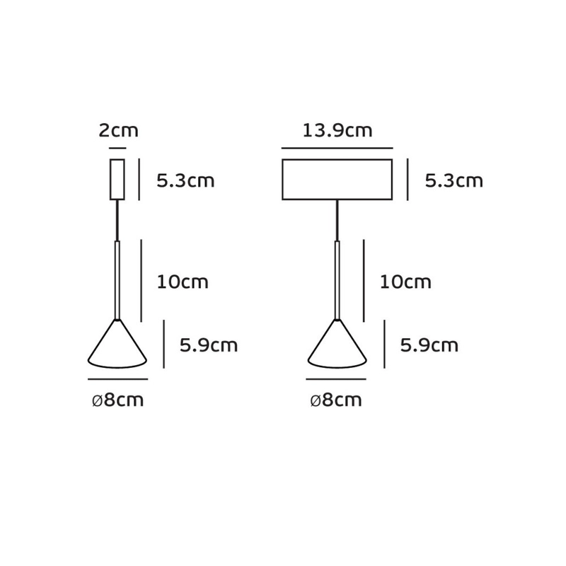 Висящ осветител, за монтаж на магнитна шина 6W 587lm 3000K 24°, CRI>90 - VK LED VK/04382/CE/B 71164-120721