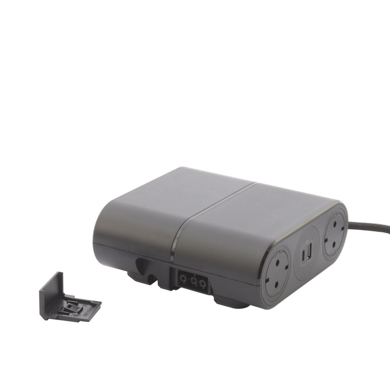 Преносим разклонител 4x 2P+E Шуко 2x USB A+C, с кабел 1.5m с GST18i3 конектор, цвят Черен