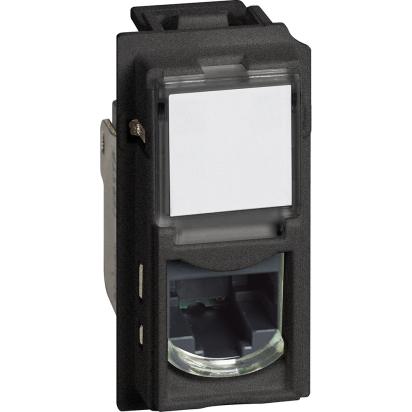 Компютърна розетка 1xRJ45 Cat. 5e UTP конектор toolless IDC 1M Черен  - bticino Living Now KG4279C5E