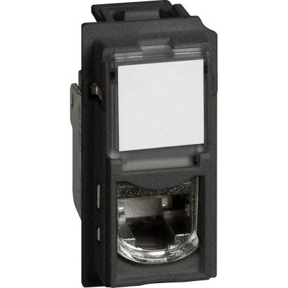 Компютърна розетка 1xRJ45 Cat. 6a STP конектор toolless IDC 1M Черен - bticino Living Now KG4279C6AS