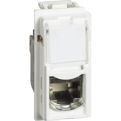 Компютърна розетка 1xRJ45 Cat. 6a STP конектор toolless IDC 1M Бял - bticino Living Now KW4279C6AS