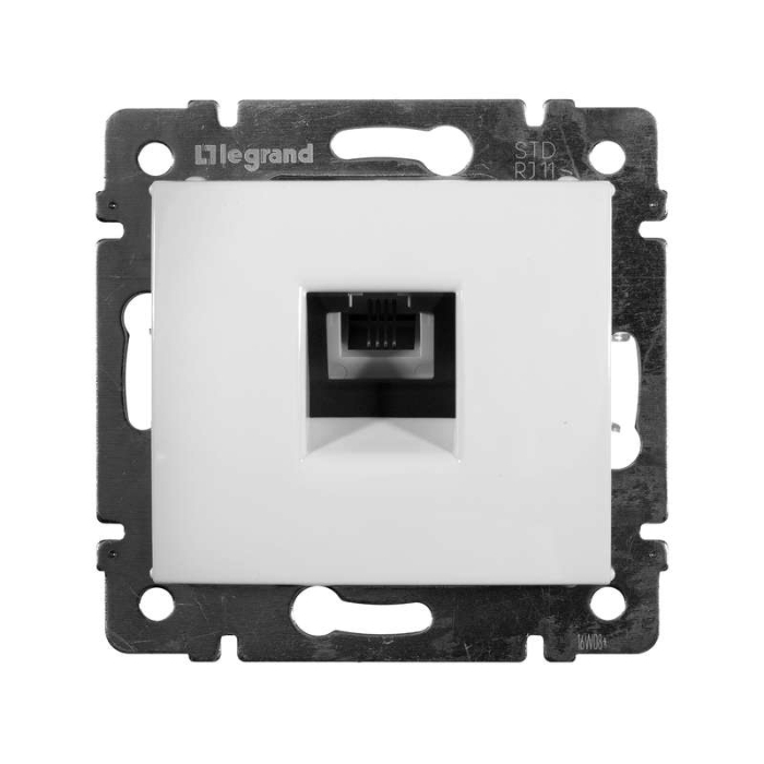 Блистер Valena Телефонна розетка RJ 12  2 пина Бял - Legrand Valena 692751